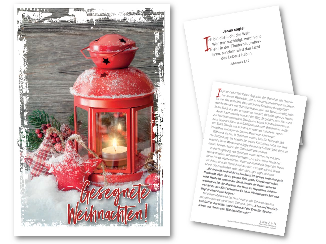 Weihnachtskarten mit Umschlag, Deutsch - 5er Pack